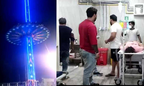 சுழன்றுகொண்டே 50 அடி உயரத்தில் இருந்து விழுந்த ராட்சத ராட்டினம்- பதைபதைக்கும் காட்சி