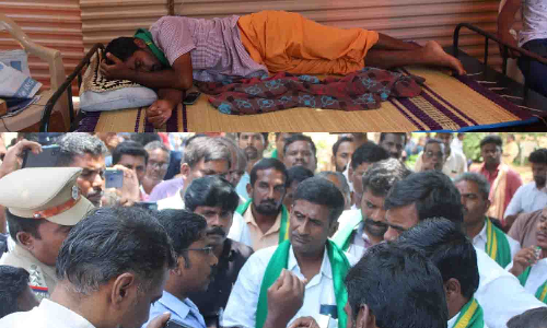 7-வது நாளாக நீடிக்கும் உண்ணாவிரதம் - விவசாயிகளுடன் அதிகாரிகள் தொடர்ந்து பேச்சுவார்த்தை