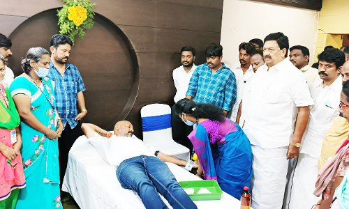 தி.மு.க. சுற்றுச்சூழல் அணி, தகவல் தொழில்நுட்ப அணி சார்பில் ரத்த தான முகாம்