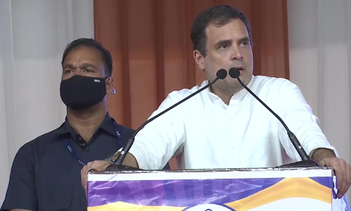 காங்கிரஸ் ஆட்சிக்கு வந்தால் 500 ரூபாய்க்கு காஸ் சிலிண்டர்கள் வழங்கப்படும் - ராகுல் காந்தி உறுதி