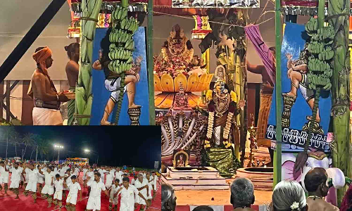 அல்லாளபுரம் உலகேஸ்வரர் கோவில் கும்பாபிஷேக விழாவில் யாகசாலை பூஜைகள்