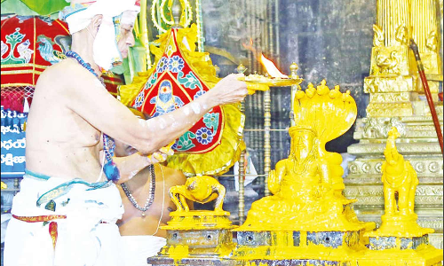 ஸ்ரீ காளஹஸ்தி சிவன் கோவிலில் பவித்ரோற்சவம் தொடங்கியது