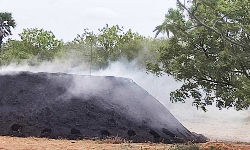 குஜிலியம்பாறை அருகே தொழிற்சாலைகளில் இருந்து வெளியாகும் கரும்புகையால் மக்கள் அவதி