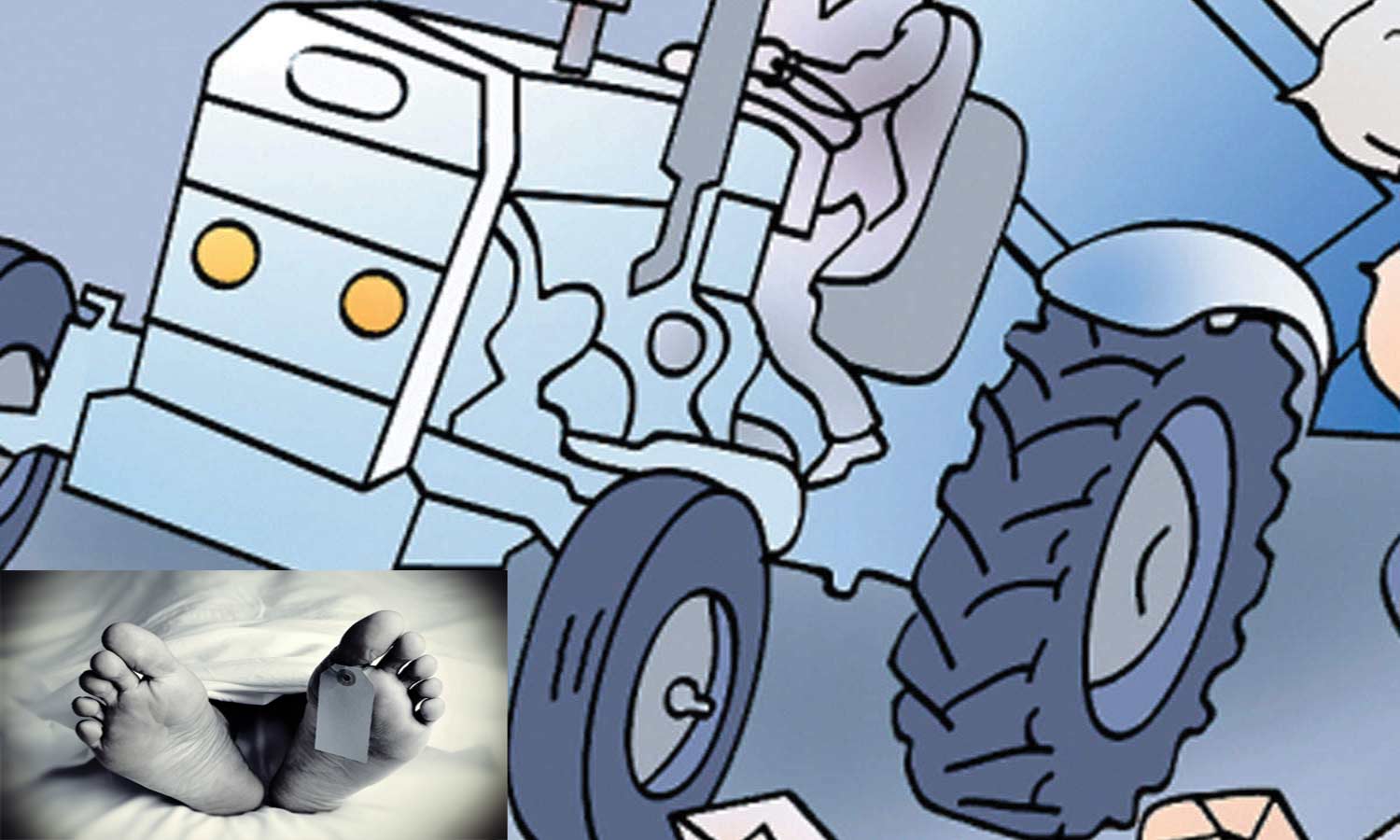 மணல் ஏற்றி வந்த டிராக்டர் கவிழ்ந்து தொழிலாளி பலி