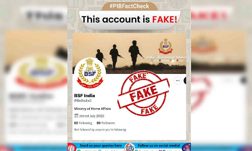 எல்லை பாதுகாப்பு படை பெயரில் போலி டுவிட்டர் கணக்கு