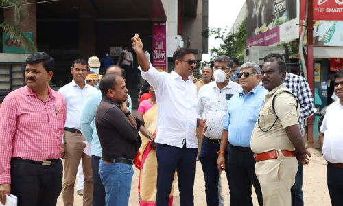 வேலூர் கிரீன் சர்க்கிள் பகுதியில் கலெக்டர் மீண்டும் ஆய்வு