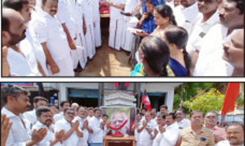 பெரியார் சிலைக்கு மாலை அணிவிப்பு