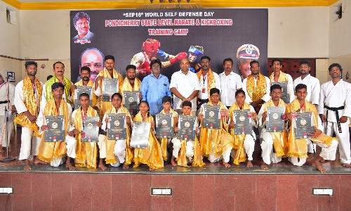 மாநில அளவிலான கராத்தே - கிக் பாக்சிங் முகாம்