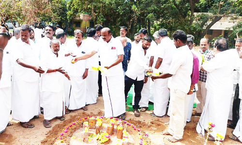 புதிய வேளாண்மை கட்டிடம் கட்ட பூமி பூஜை