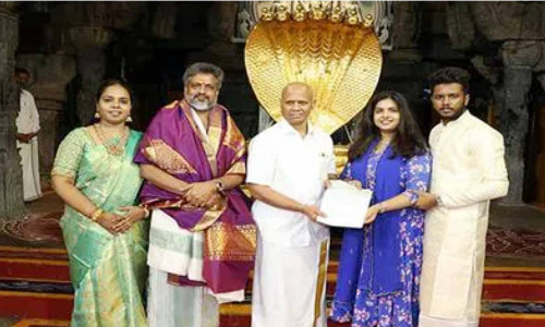 திருப்பதி கோவிலுக்கு சென்னை இஸ்லாமிய தம்பதி ரூ.1 கோடி நன்கொடை