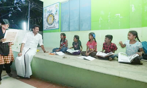 இல்லம் தேடி கல்வி மையம் ஆய்வு