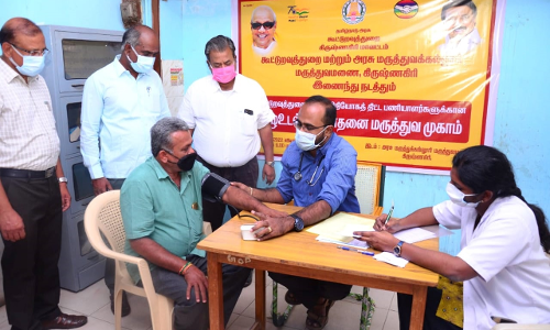 கிருஷ்ணகிரியில்   பொதுவிநியோகத்திட்ட பணியாளர்களுக்கு முழு உடல் பரிசோதனை