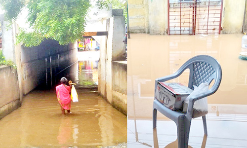 தஞ்சையில் விடிய விடிய கனமழை; குடியிருப்புகளை சூழ்ந்த தண்ணீரால் மக்கள் அவதி