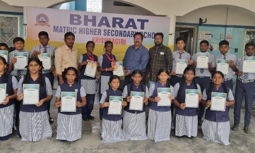 சரக அளவிலான தடகள போட்டி:  பாரத் பள்ளி மாணவர்கள் சாதனை