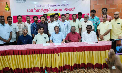 சைமா சங்க தேர்தலில் மாற்றத்திற்கான அணி சார்பில் துணைத்தலைவர், நிர்வாகிகள் பதவிக்கு போட்டி