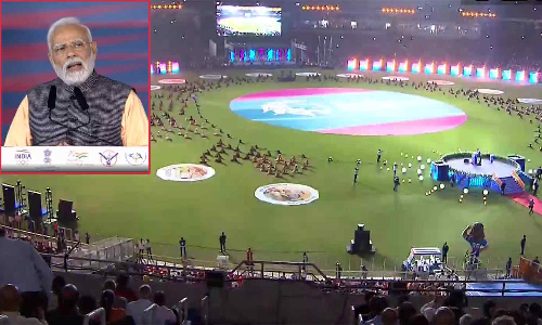 குஜராத்தில் தேசிய விளையாட்டு போட்டி- பிரதமர் மோடி தொடங்கி வைத்தார்