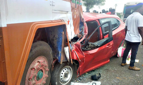 லாரி மோதி பா.ஜ.க. பிரமுகர் பலி