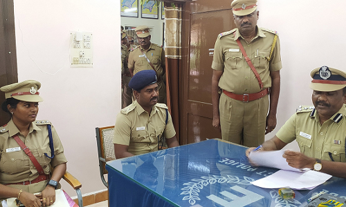 கோவை சரக டி.ஐ.ஜி. முத்துச்சாமி ஆய்வு