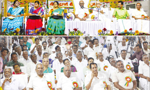 சத்துவாச்சாரி கெங்கையம்மன் கோவிலில் விஜயதசமி இலக்கிய விழா தொடங்கியது