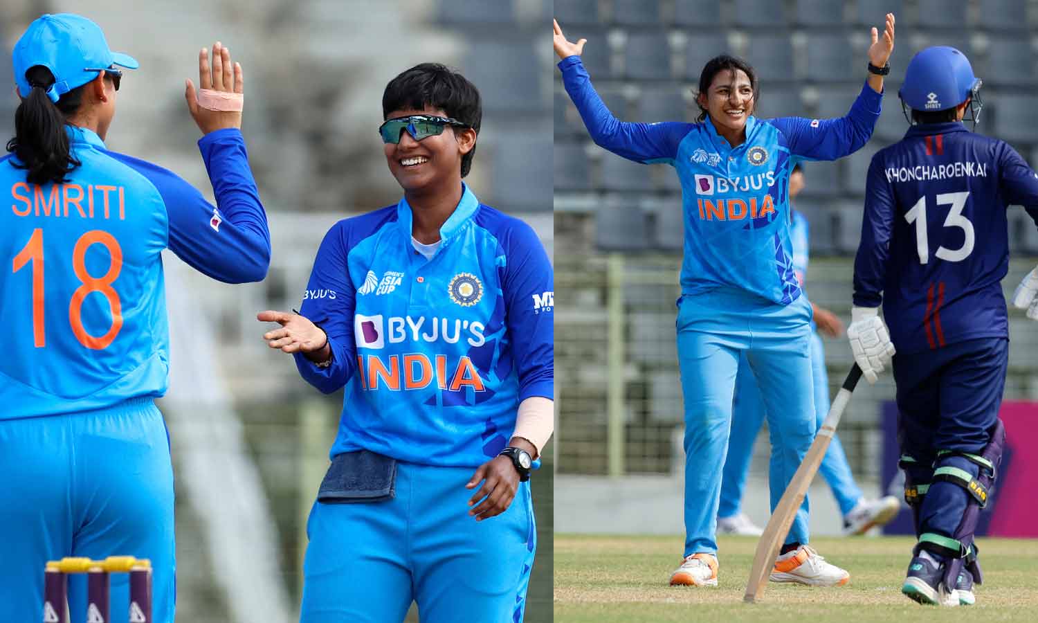 தாய்லாந்தை 37 ரன்னில் சுருட்டியது இந்திய பெண்கள் அணி தாய்லாந்தை 37 ரன்னில் சுருட்டியது இந்திய பெண்கள் அணி