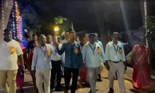 தமிழகம் முழுவதும் 3315 கி.மீ. பயணிக்கும் பொது சுகாதாரத்துறை நூற்றாண்டு விழா ஜோதி பூந்தமல்லி வந்தது