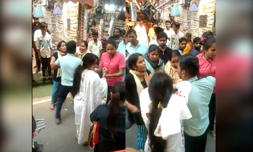 காதலியுடன் ஷாப்பிங் செய்த கணவனை புரட்டி எடுத்த மனைவி- பாலிவுட் பாணியில் நடந்த பரபரப்பு