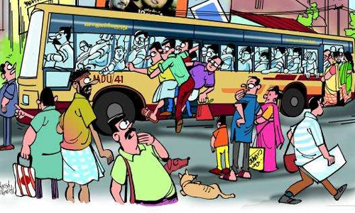 அரசு பஸ்சில் கல்லூரி மாணவர்கள் ரகளை