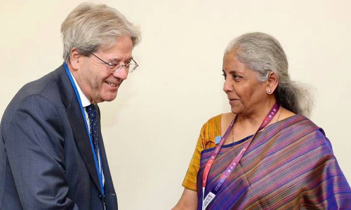 ஐரோப்பிய யூனியன் பொருளாதார ஆணையருடன் நிதி மந்திரி நிர்மலா சீதாராமன் சந்திப்பு