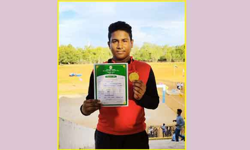 குண்டு எறிதல் போட்டிக்கு ராமநாதபுரம் மாணவர் தேர்வு