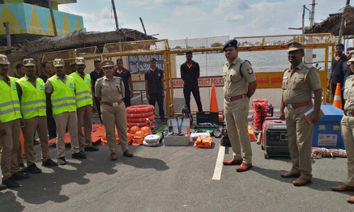 காவிரியில் வெள்ளப்பெருக்கு   பேரிடர் மீட்பு படையினர்   குமாரபாளையம் வருகை