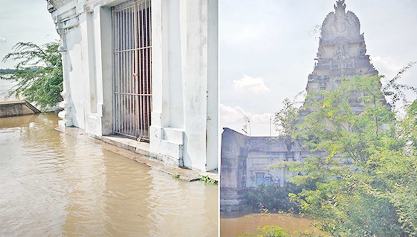 உபரிநீர் திறப்பு அதிகரிப்பு; வடரங்கம் ரெங்கநாதர் கோவிலில் சூழ்ந்த வெள்ளம் உபரிநீர் திறப்பு அதிகரிப்பு; வடரங்கம் ரெங்கநாதர் கோவிலில் சூழ்ந்த வெள்ளம்