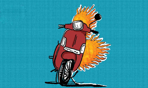 ஸ்கூட்டர் தீப்பிடித்து எரிந்ததால் பரபரப்பு