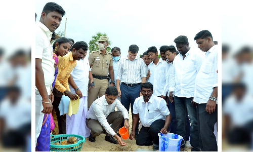 தூத்துக்குடி மாவட்டத்தில் பனை மரங்களை உருவாக்கும் திட்டம் மக்கள் இயக்கமாக மாற வேண்டும்- காயல்பட்டினம் விழாவில் கலெக்டர் செந்தில்ராஜ் பேச்சு