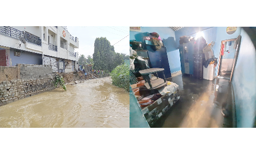 தேன்கனிக்கோட்டை பகுதியில்  20-க்கும் மேற்பட்ட வீடுகளில் தண்ணீர் புகுந்தது