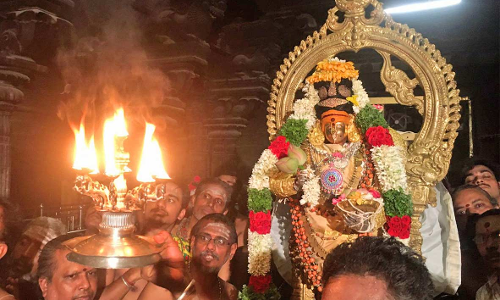 நெல்லையப்பர்  கோவில் திருக்கல்யாணம்;அம்பாளுக்கு சுவாமி காட்சி கொடுக்கும் வைபவம்- நாளை நடக்கிறது