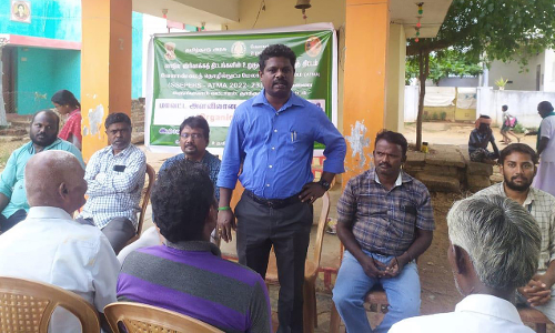 வட வல்லநாட்டில்  அங்கக பண்ணையம் குறித்து விவசாயிகளுக்கு பயிற்சி