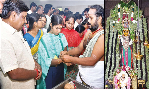 அலகுமலை முருகன் கோவிலில் காப்புகட்டி கந்த சஷ்டி விரதம் தொடங்கிய பக்தர்கள்