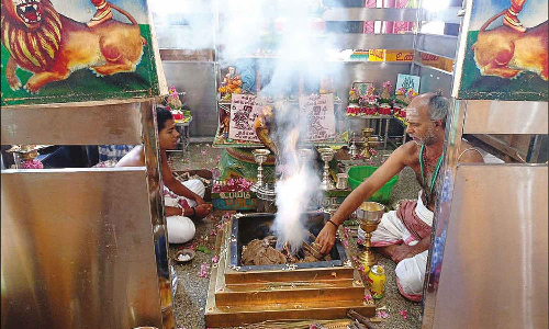 கந்தசஷ்டி விழா: மருதமலை சுப்பிரமணியசுவாமி கோவிலில் சண்முகார்ச்சனை