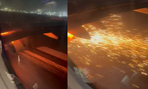 டெல்லியில் இருந்து பெங்களூரு புறப்பட்ட விமானம் தீப்பிடித்ததால் அவசரமாக தரையிறக்கம்