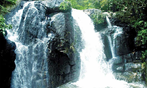 புல்லாவெளியில் ஆர்ப்பரிக்கும் தண்ணீர் வனத்துறை கட்டுப்பாட்டால் வெறிச்சோடிய அருவி