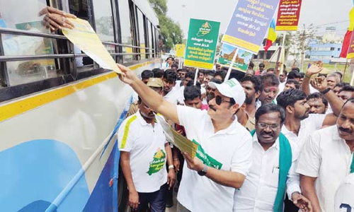 சோழர் பாசன திட்டத்தை செயல்படுத்த வலியுறுத்தி பா.ம.க. தலைவர் அன்புமணி நடைபயணம்