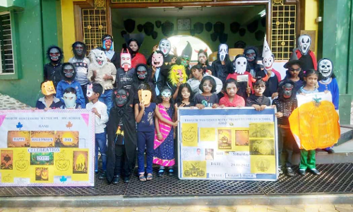 இலஞ்சி  பாரத் மாண்டிசோரி பள்ளியில் ஹாலோவீன் தின கொண்டாட்டம்