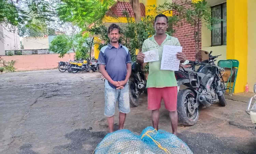 தனியார் கம்பெனி குழாயில் சிக்கிய வலை