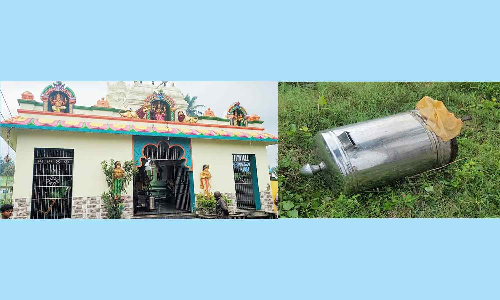 குடியாத்தம் அருகே நகை, பணத்துடன் கோவில் உண்டியலை தூக்கிச் சென்ற கொள்ளையர்கள்