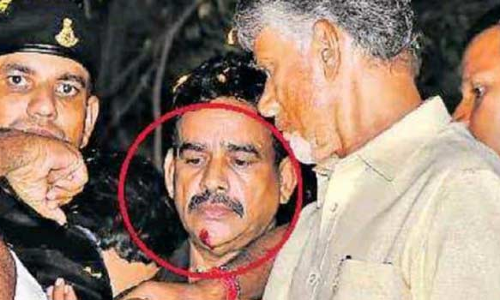 சந்திரபாபு நாயுடு மீது கல்வீசி தாக்குதல்- பாதுகாவலர் படுகாயம்