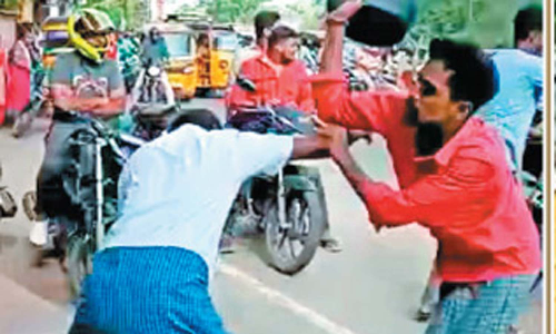 கல்லூரி வாசலில் தந்தையை தாக்கிய விவகாரம்- 6 பேர் அதிரடி கைது