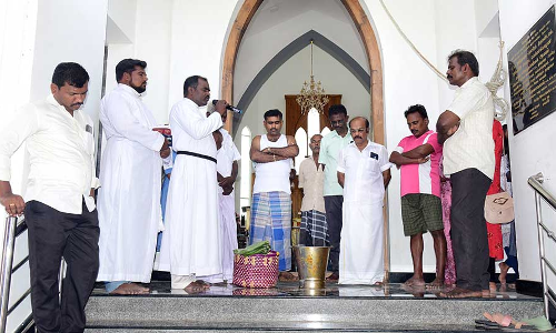 நாசரேத் அருகே பரிசுத்தவான்கள் ஆலய பிரதிஷ்டை விழா