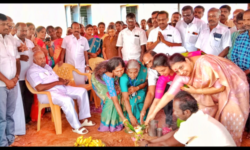 புதிய  கட்டிடம் கட்டுவதற்கான பூமிபூஜை