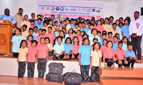 வாசுதேவநல்லூர் அருகே  மாநில அளவிலான யோகாசன போட்டி