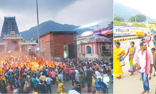 லட்சக்கணக்கான பக்தர்கள் விடிய, விடிய கிரிவலம்